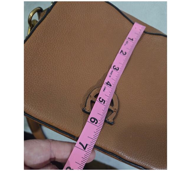 Etienne Aigner Large Logo Brown Preppy Vintage Leather Crossbody Handbag - Picture 12 of 13